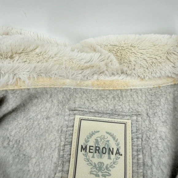 Merona Fleece Hoodie Heather Grey Womens Size XL Cozy Warm Sherpa Lined Hood NWT - Picture 15 of 16